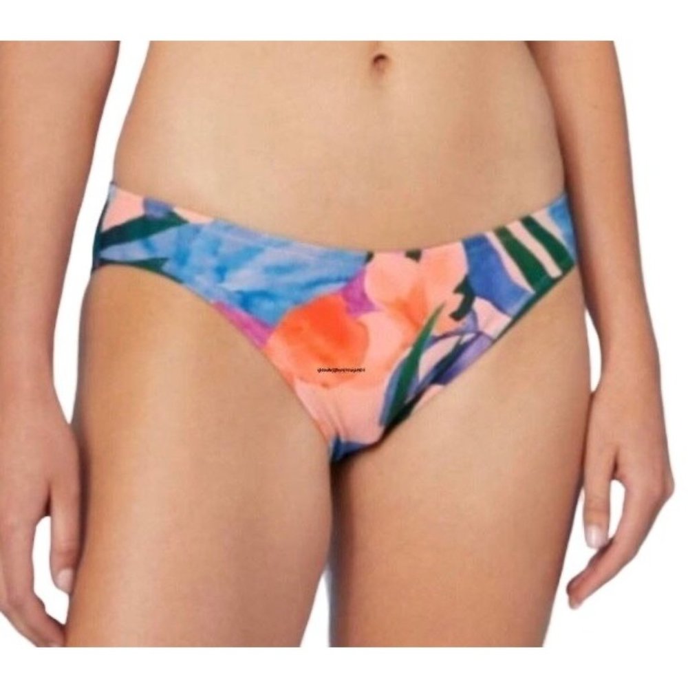 Kona Sol Bikini Swim Bottom Suit Medium Coverage Hipster Tropical Floral S - XL